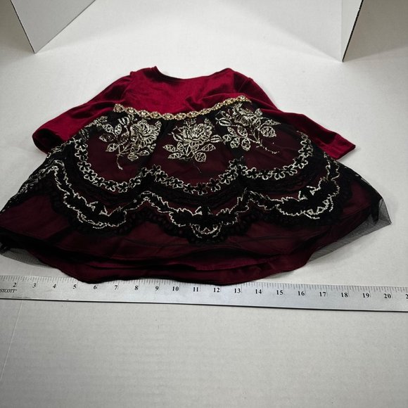 Rare Edition Girl's Size 6-9 Month Dress And Plastic Short Set Red Preowned - Picture 10 of 16